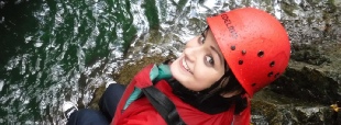 Canyoning is about jumping into beautiful Lake District pools.  Don't for get to smile!